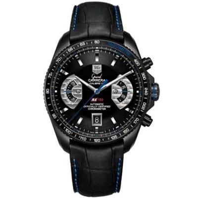 TAG Heuer Grand Carrera Calibre 17 RS150 Titanium PVD / Black - Blue / Alligator